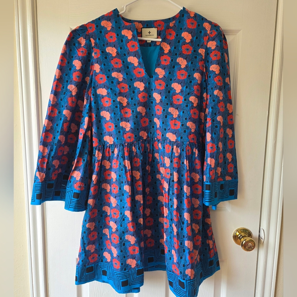 Tuckernuck Mini Dress M Izzy Floral Blue and Red Floral